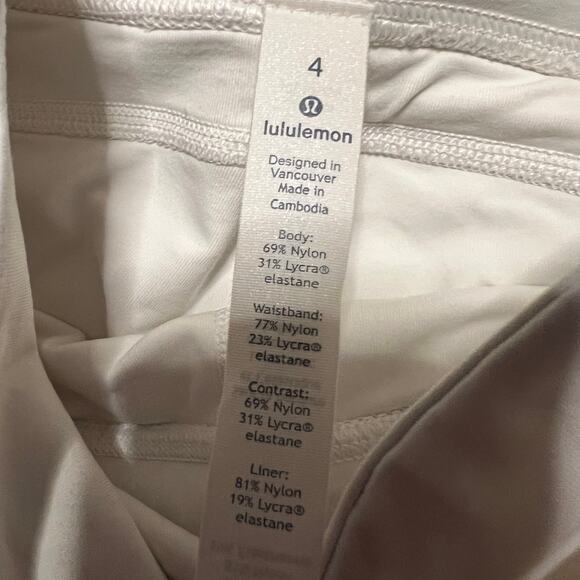 Lululemon Leggings Womens 4 Mind Over Miles Crop Activewear Workout Pants White - Picture 5 of 9